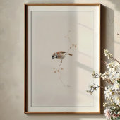 Serene House Sparrow Waterverf Art Poster
