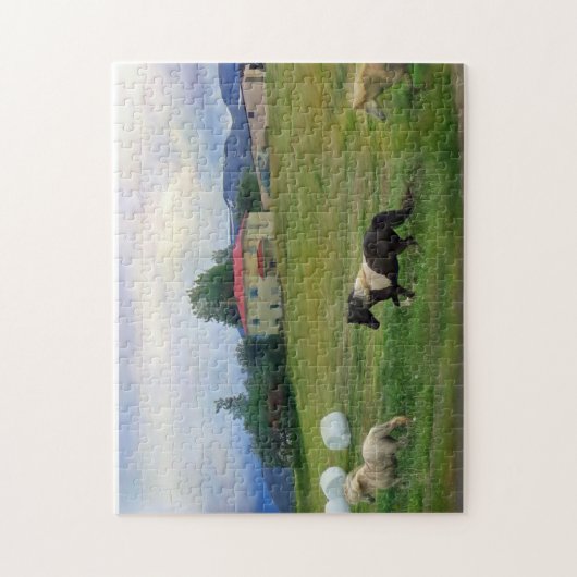 SERENE ICELAND HORSES COTTON BALES LEGPUZZEL (Verticaal)
