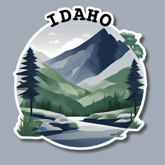 Serene Idaho berglandschap waterdicht Sticker
