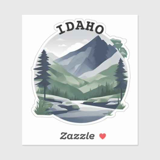 Serene Idaho berglandschap waterdicht Sticker (Vel)
