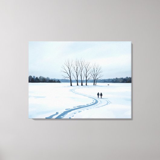 serene impressionist winter landscape canvas print (Voorkant)