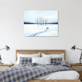 serene impressionist winter landscape canvas print (Insitu (Slaapkamer))