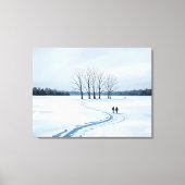 serene impressionistische winterlandschap canvaspr canvas afdruk (Voorkant)