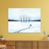serene impressionistische winterlandschap canvaspr canvas afdruk (Insitu (Woonkamer))