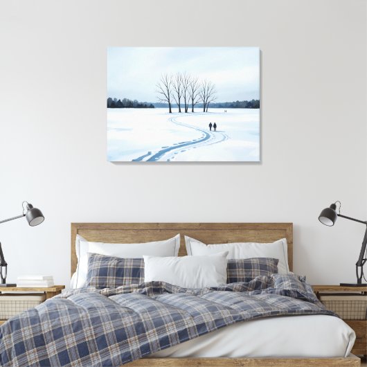 serene impressionistische winterlandschap canvaspr canvas afdruk (Insitu (Slaapkamer))