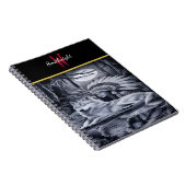 Serene indiaanse vrouw met wolf op Waters Edge Notitieboek (Rechterzijde)