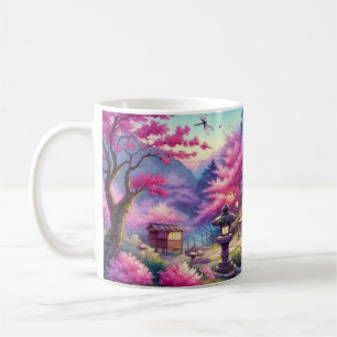 Serene Japanse Tuin bij Twilight Painting Koffiemok
