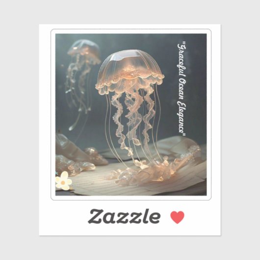 "Serene Jellyfish artwork" Sticker (Vel)