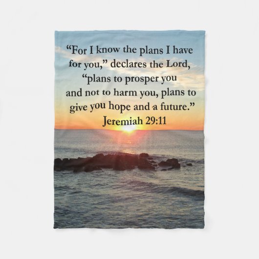 SERENE JEREMIAH 29:11 SUNRISE FLEECE DEKEN (Voorkant)