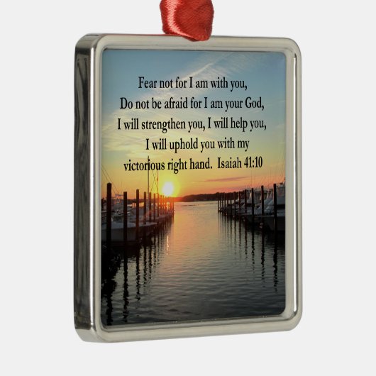 SERENE JESAJA 41:10 ZONSONDERGANG FOTOONTWERP METALEN ORNAMENT (Rechts)