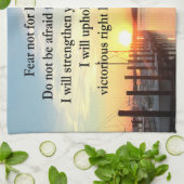 SERENE JESAJA 41:10 ZONSONDERGANG FOTOONTWERP THEEDOEK (Gevouwen)