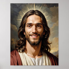 Serene Jezus Christus met aura Poster