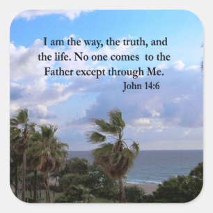 SERENE JOHN 14:6 FOTO ONTWERP VIERKANTE STICKER