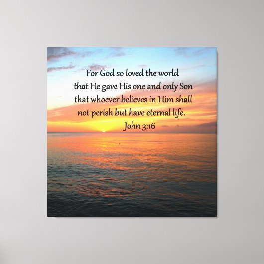 SERENE JOHN 3:16 SUNRISE FOTO CANVAS AFDRUK (Voorkant)