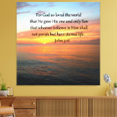 SERENE JOHN 3:16 SUNRISE FOTO CANVAS AFDRUK (Insitu (Woonkamer))