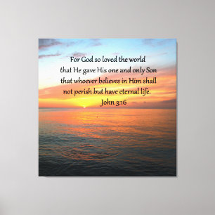 SERENE JOHN 3:16 SUNRISE FOTO CANVAS AFDRUK