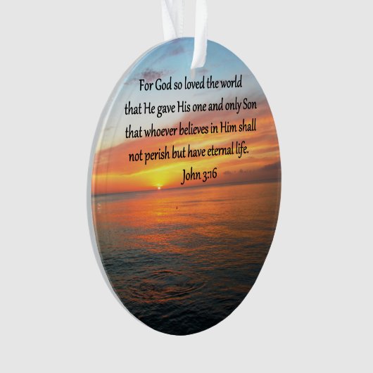 SERENE JOHN 3:16 SUNRISE FOTO ORNAMENT (voorkant)
