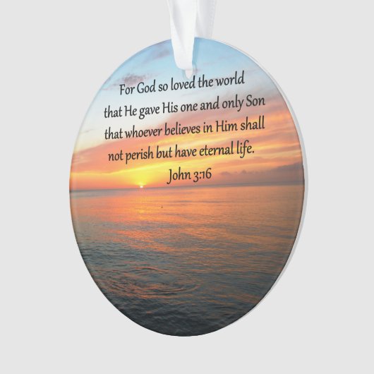 SERENE JOHN 3:16 SUNRISE FOTO ORNAMENT (voorkant)