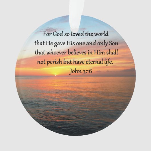 SERENE JOHN 3:16 SUNRISE FOTO ORNAMENT (voorkant)