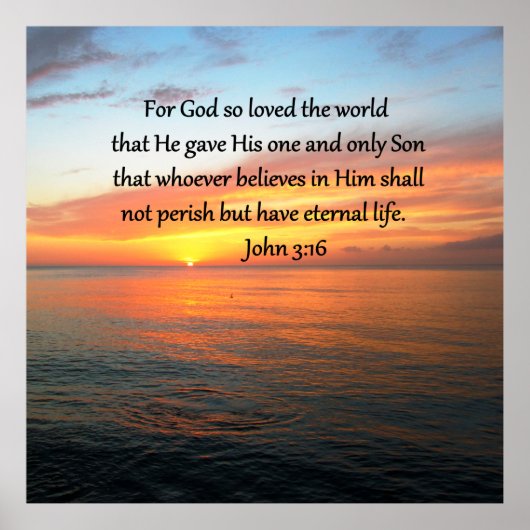 SERENE JOHN 3:16 SUNRISE FOTO POSTER (Voorkant)