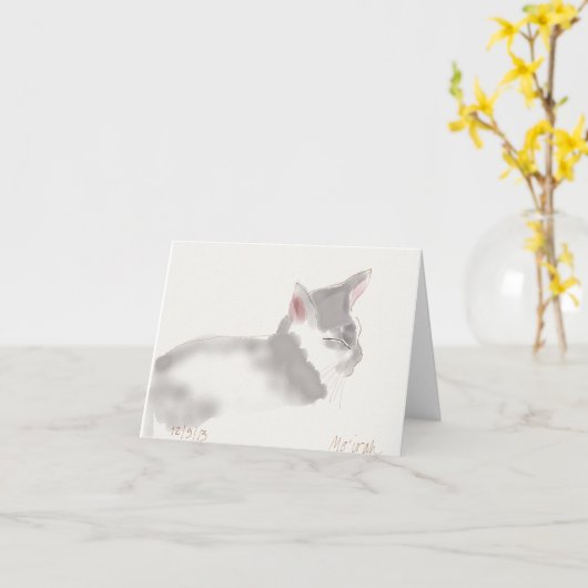 Serene Kat Kaart (Gele Bloem)