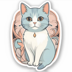 Serene Katachtige Charme Sticker