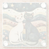 Serene Katten Glazen Onderzetter (Achterkant)
