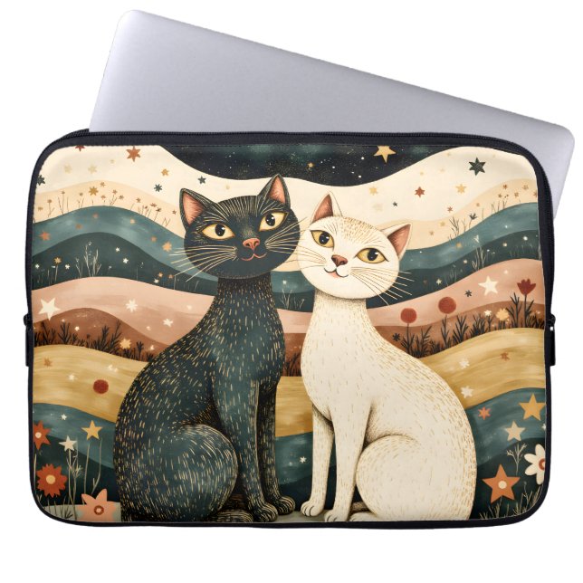Serene Katten Laptop Sleeve (Voorkant)