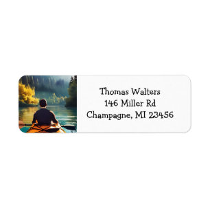 Serene Kayaking Scene   Man in Kajak in Bergen Etiket