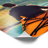 Serene Kayaking Scene | Man in Kajak in Bergen Foto Afdruk (Hoek)