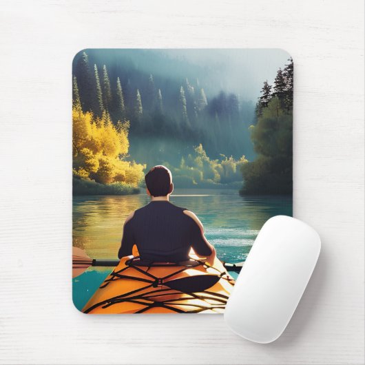 Serene Kayaking Scene | Man in Kajak in Bergen Muismat (Met muis)