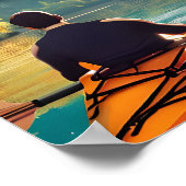 Serene Kayaking Scene | Man in Kajak in Bergen Poster (Hoek)