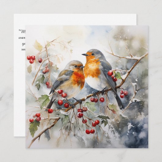 Serene kerst gelukzaligheid feestdagenkaart (Voorkant / Achterkant)