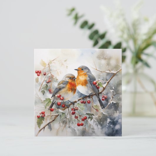 Serene kerst gelukzaligheid feestdagenkaart (Staand voorkant)