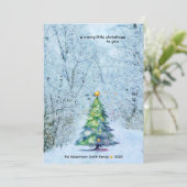 Serene kerstboom - een vrolijk kerstfeest feestdagenkaart (Staand voorkant)
