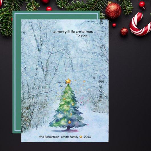 Serene kerstboom - een vrolijk kerstfeest feestdagenkaart