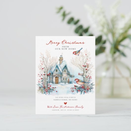 Serene kerstverhuizing aankondigingskaart (Staand voorkant)