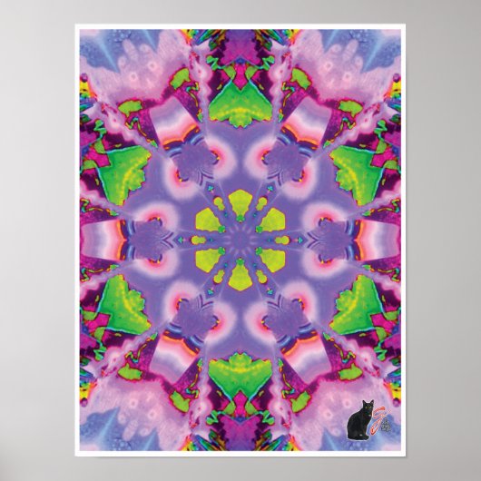 Serene Kinetic Collage Kaleidoscope Poster (Voorkant)