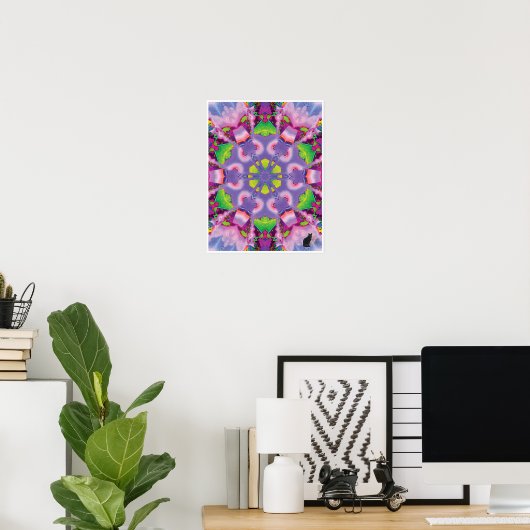 Serene Kinetic Collage Kaleidoscope Poster (Thuiskantoor)