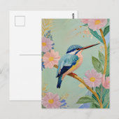 Serene Kingfisher in een bloemenparadijs Briefkaart (Voorkant / Achterkant)