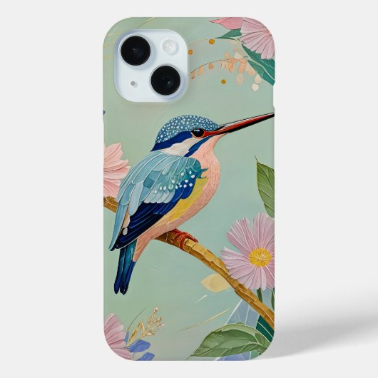 Serene Kingfisher in een bloemenparadijs Case-Mate iPhone Case (Achterkant)
