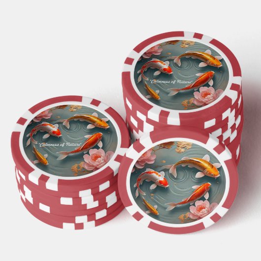 Serene Koi Haven Poker Chips (Opstapeling)