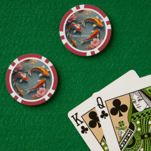 Serene Koi Haven Poker Chips