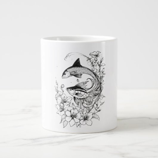 Serene Koi Pond Jumbo Mok Ontwerp (Voorkant)