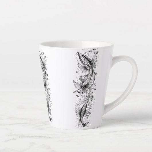 Serene Koi Pond Kleine Latte Mok - 12 oz (Rechts)