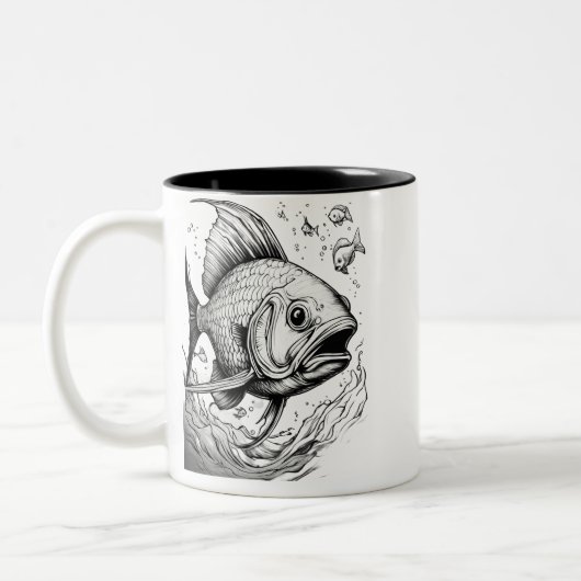 Serene Koi Pond Two-Tone Mok - 11 oz (Links)