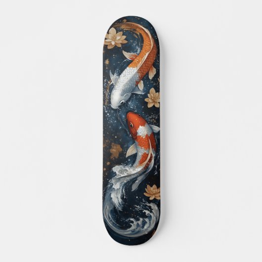 Serene Koi Vis met Lotus Bloemen Persoonlijk Skateboard (Voorkant)