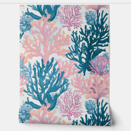 Serene koraalrif patroon muur decor behang