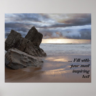 Serene Kust bij Zonsondergang Poster