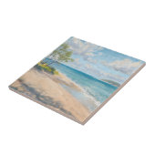 Serene Kust Ochtend Impressionistische Strand Kuns Tegeltje (Zijkant)
